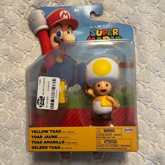 Nintendo Super Mario - Yellow Toad Figure with Question Block - Picture 3 of 4